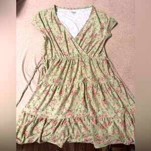 Floral Green and Pink Dress